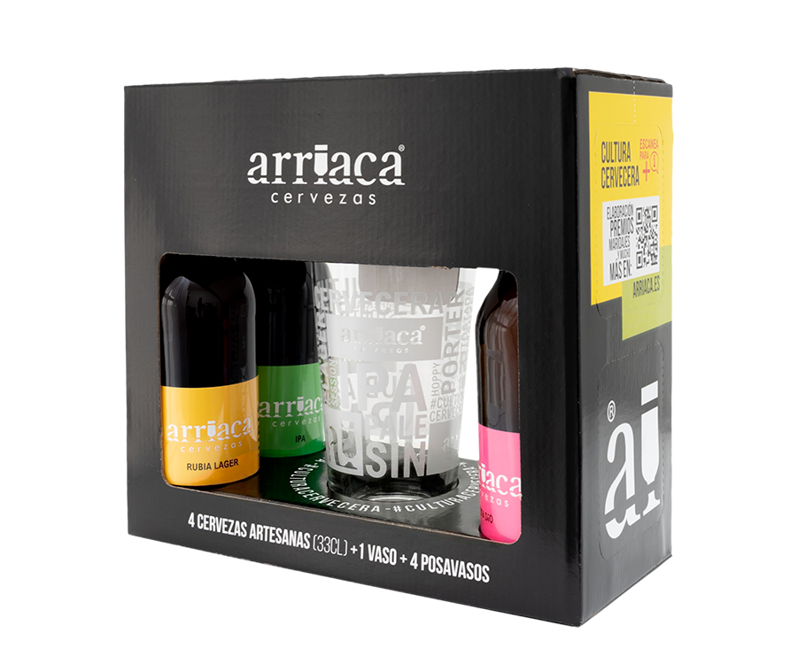 ESTUCHE DEGUSTACIÓN ARRIACA 4x33cl + Vaso